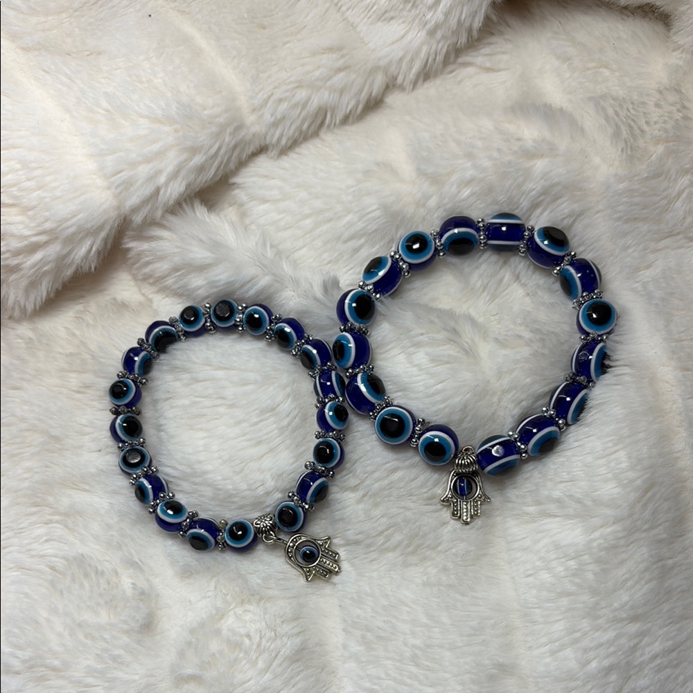 Blue Evil Eye Bracelet Set - Picture 3 of 4